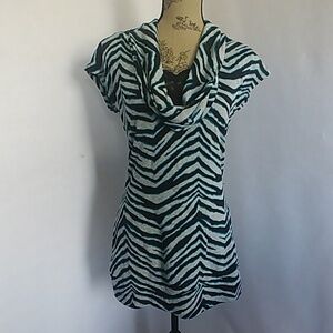 Almost Famous Zebra Striped Top w/Attached Cami